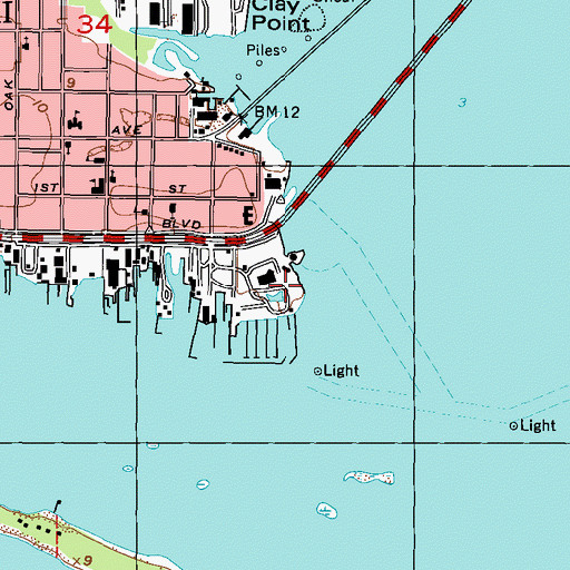 Topographic Map of Gulf Marine State Park, MS