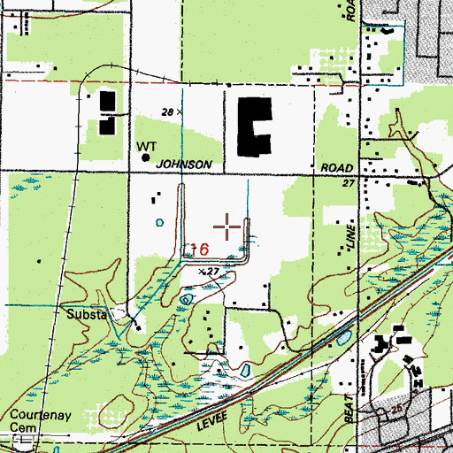 Topographic Map of Gulf Plaza Shopping Center, MS