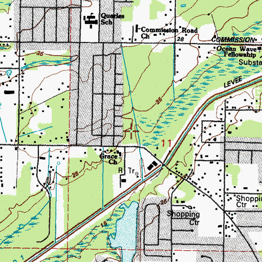 Topographic Map of Harper McCaughan Elementary School, MS