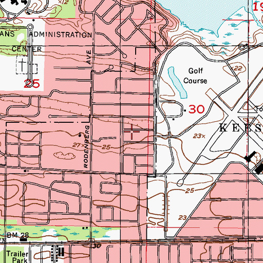 Topographic Map of Jeff Davis Elementary School, MS