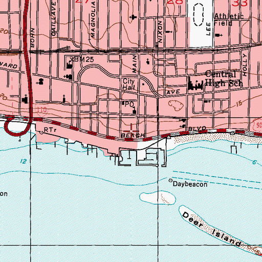 Topographic Map of Kings Daughters Memorial, MS