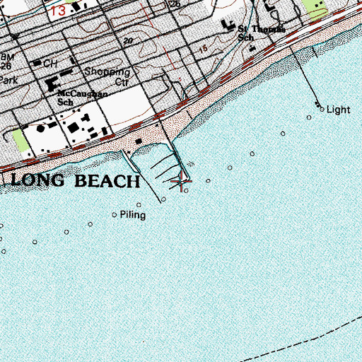Topographic Map of Long Beach Harbor, MS