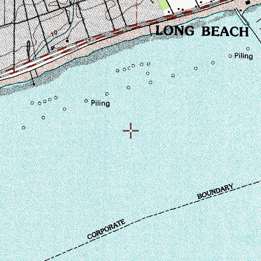 Topographic Map of Long Beach Plaza Shopping Center, MS