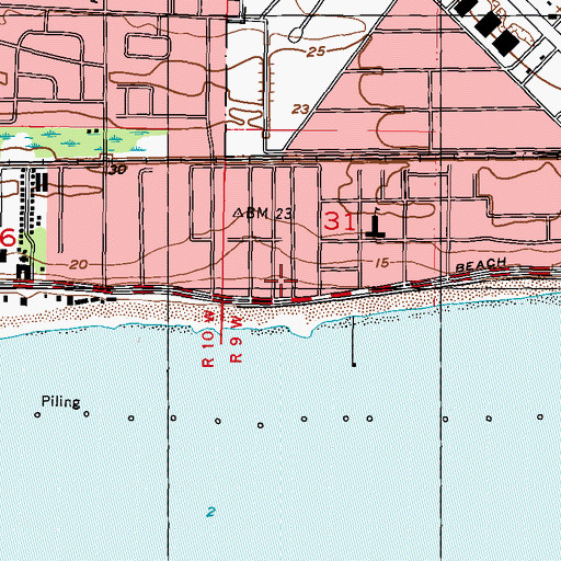 Topographic Map of Miramar Park, MS