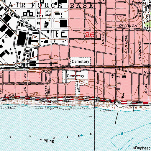 Topographic Map of Old French Cemetery, MS