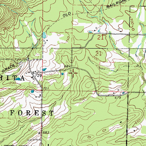 Topographic Map of Township of Caney, AR