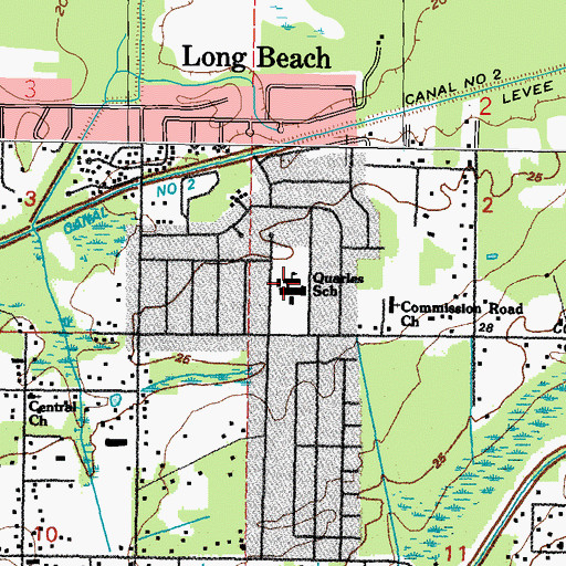 Topographic Map of Quarles Elementary School, MS