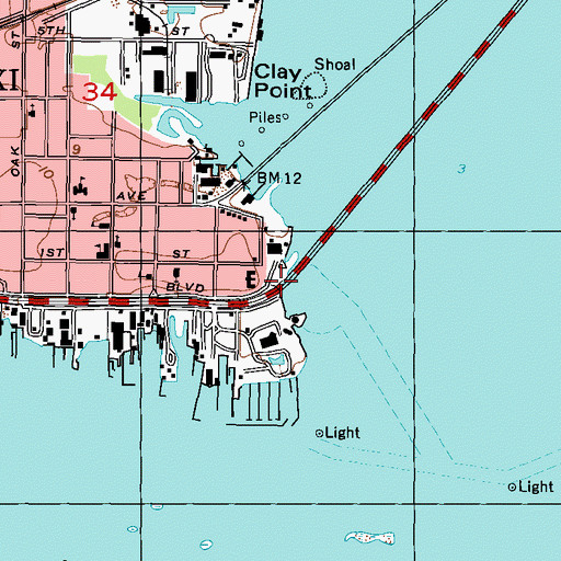 Topographic Map of Red Bluff, MS