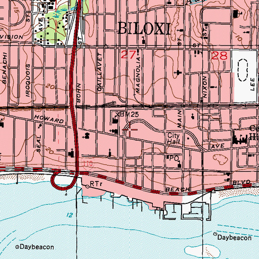 Topographic Map of Saenger Theater for the Performing Arts, MS
