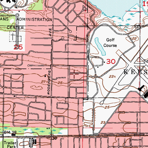 Topographic Map of Saint Marys Playground, MS