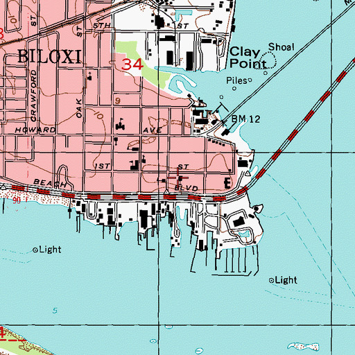 Topographic Map of Saint Michaels Church of the Fishermen, MS