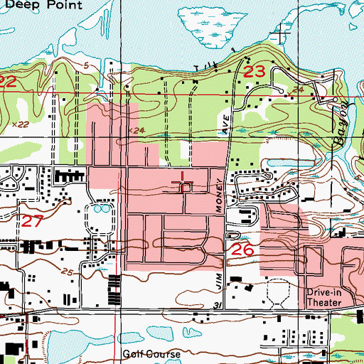 Topographic Map of Tanglewood Playground, MS