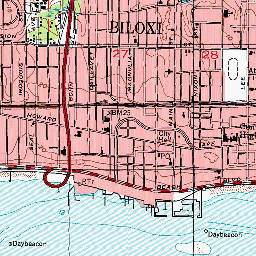 Topographic Map of Vieux Marche Mall Shopping Center, MS