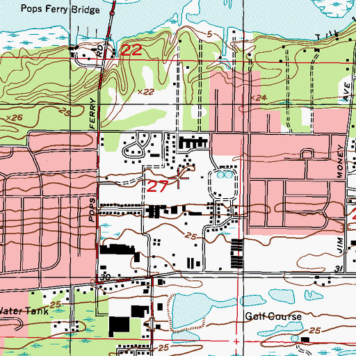 Topographic Map of Voluntee Park, MS