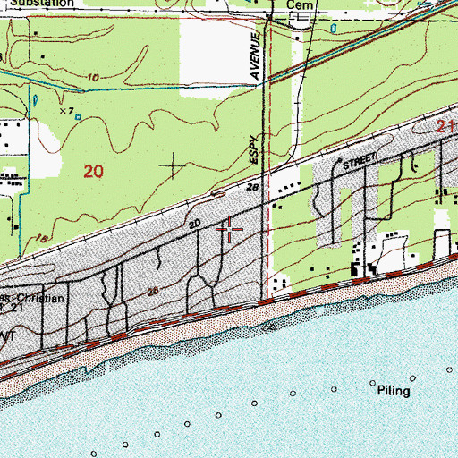 Topographic Map of White Harbor, MS