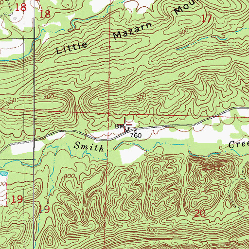 Topographic Map of Township of Mazarn (historical), AR