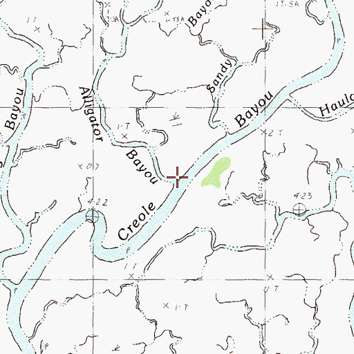 Topographic Map of Alligator Bayou, MS