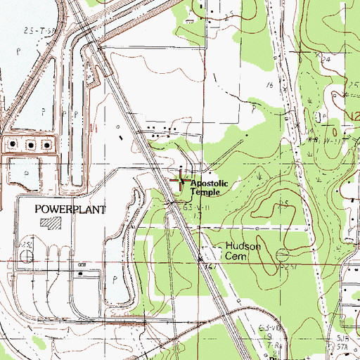 Topographic Map of Apostolic Temple, MS