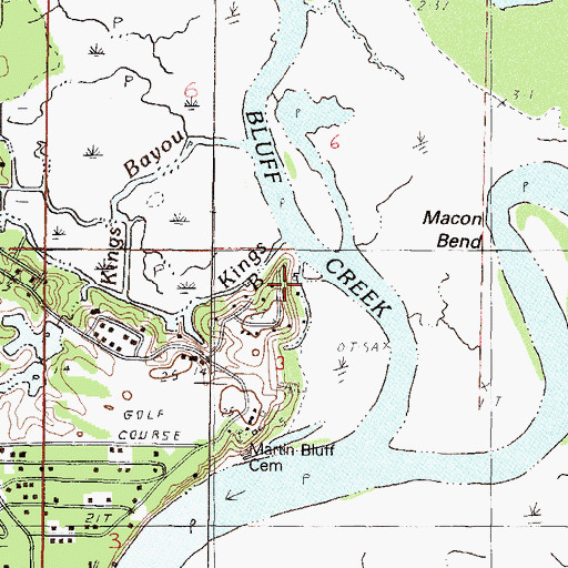 Topographic Map of Avers Mill (historical), MS