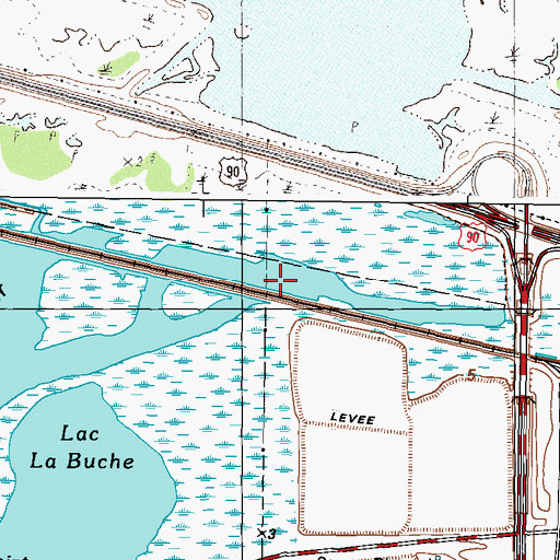 Topographic Map of Belle Fontaine Bayu, MS