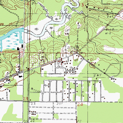 Topographic Map of Bellehaven Baptist Church, MS