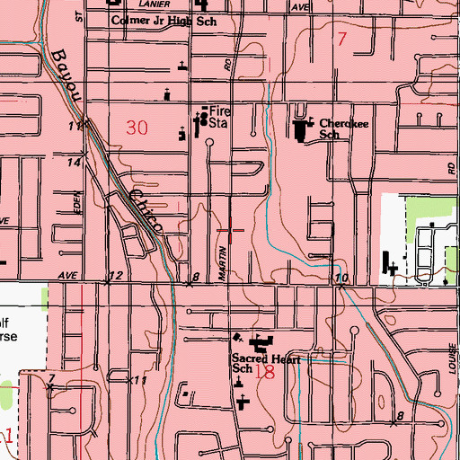 Topographic Map of Bethel Assembly of God Church, MS