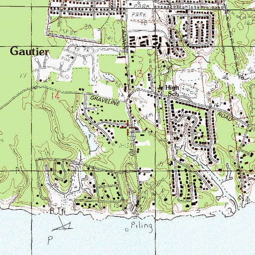Topographic Map of Bethel Church (historical), MS