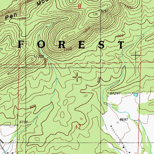 Topographic Map of Township of Polk (historical), AR