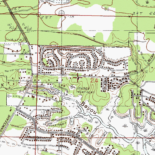 Topographic Map of Cambridge Baptist Church, MS