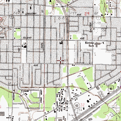 Topographic Map of Christ Temple Baptist Church, MS