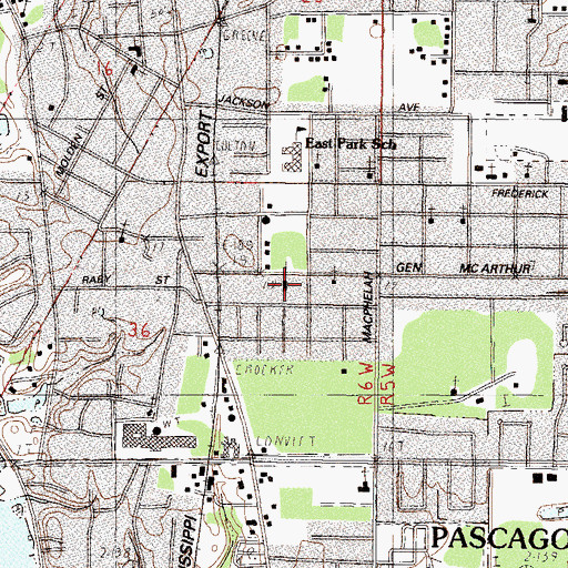 Topographic Map of Church of Christ, MS