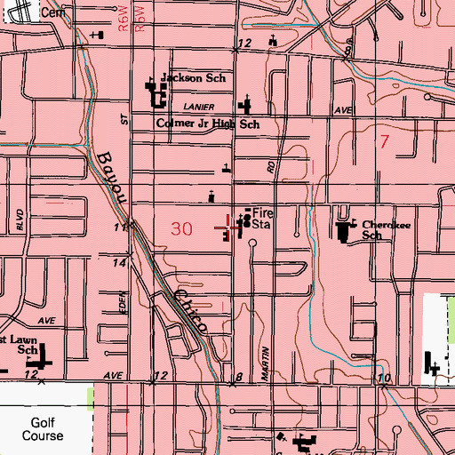 Topographic Map of Church of God, MS