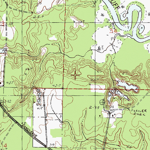Topographic Map of Clarkes Store (historical), MS