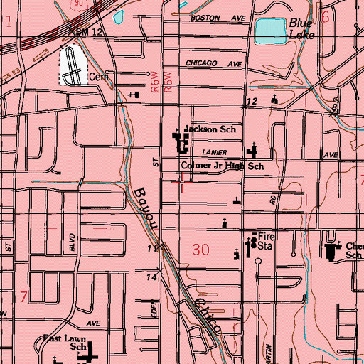 Topographic Map of Colmer Junior High School, MS