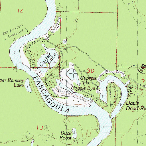 Topographic Map of Cypress Lake, MS