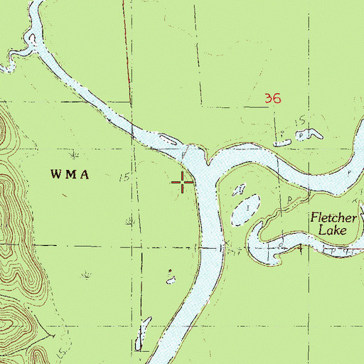 Topographic Map of Dead Lake (historical), MS