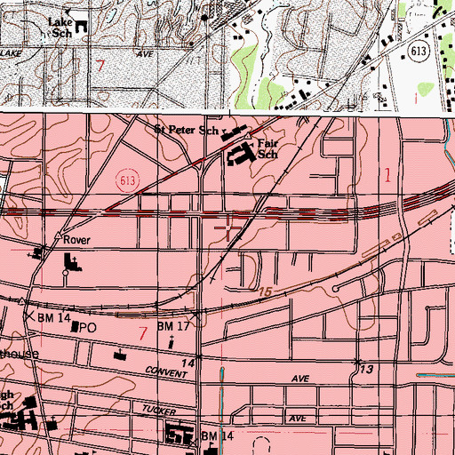 Topographic Map of Deep South Shopping Center, MS