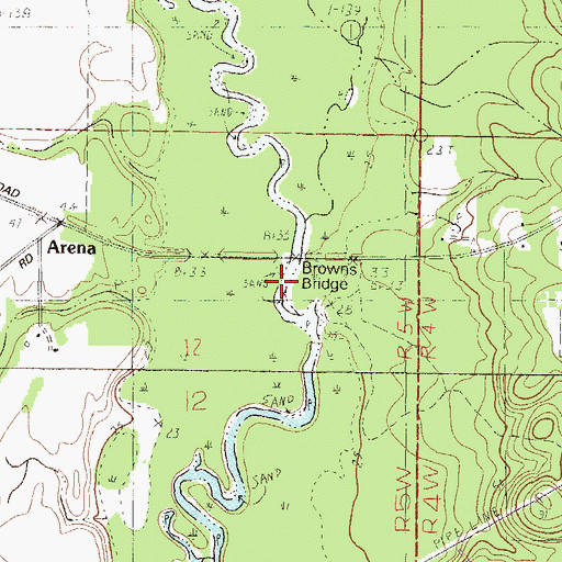 Topographic Map of Dickens Ferry (historical), MS