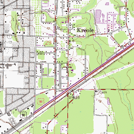 Topographic Map of Evangel Temple Pentecostal Holiness Church, MS