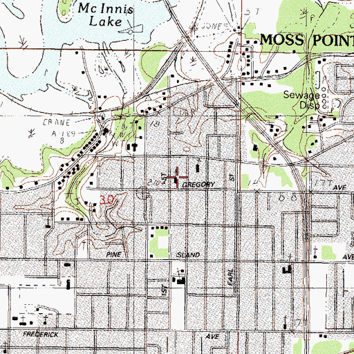 Topographic Map of Emmanuel Assembly of God Church, MS