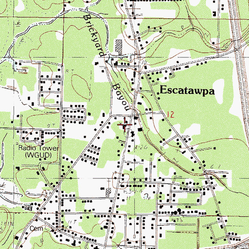 Topographic Map of Escatawpa Assembly of God Church, MS