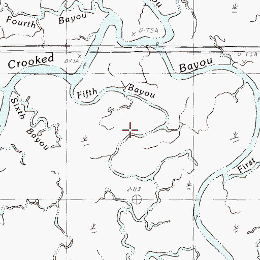 Topographic Map of Fifth Bayou, MS