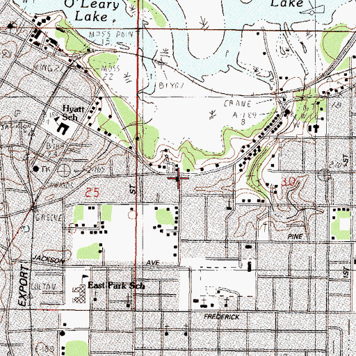 Topographic Map of First Assembly of God Church, MS
