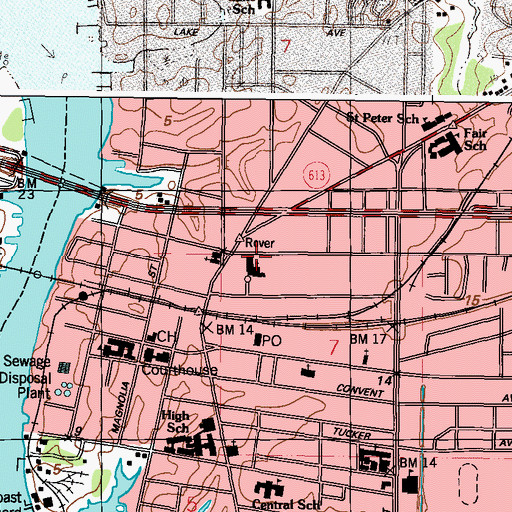 Topographic Map of First Baptist Church, MS