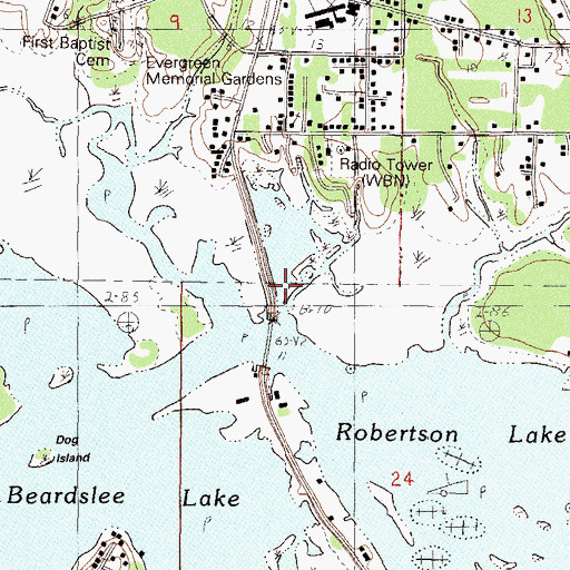 Topographic Map of First Baptist Church of Esctawpa, MS