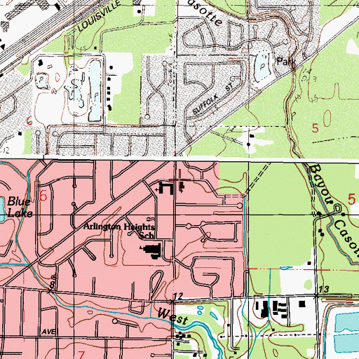Topographic Map of First Church of God, MS