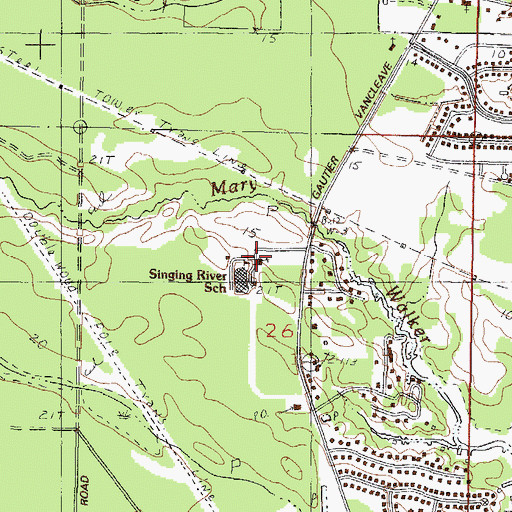 Topographic Map of Gautier Church of Christ, MS