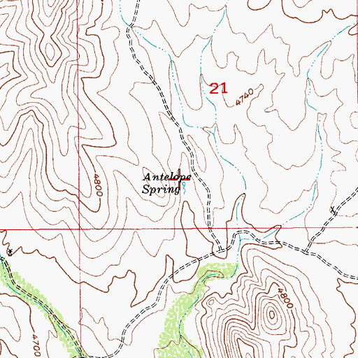 Topographic Map of Antelope Spring, AZ