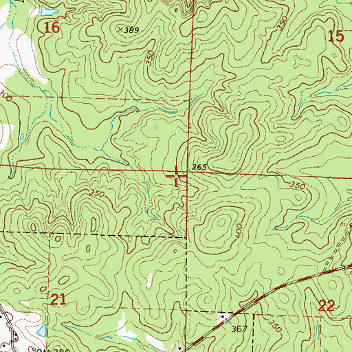 Topographic Map of Township of Caney, AR