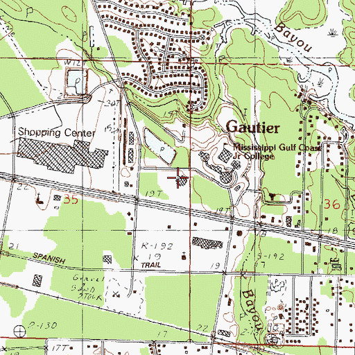 Topographic Map of Gautier Public Library, MS